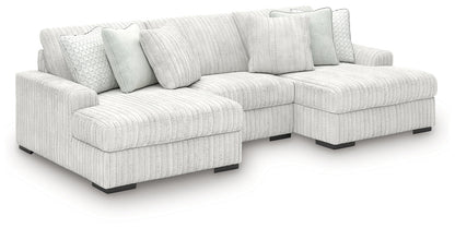 Stupendous Alloy Double Chaise Sectional 3-Piece