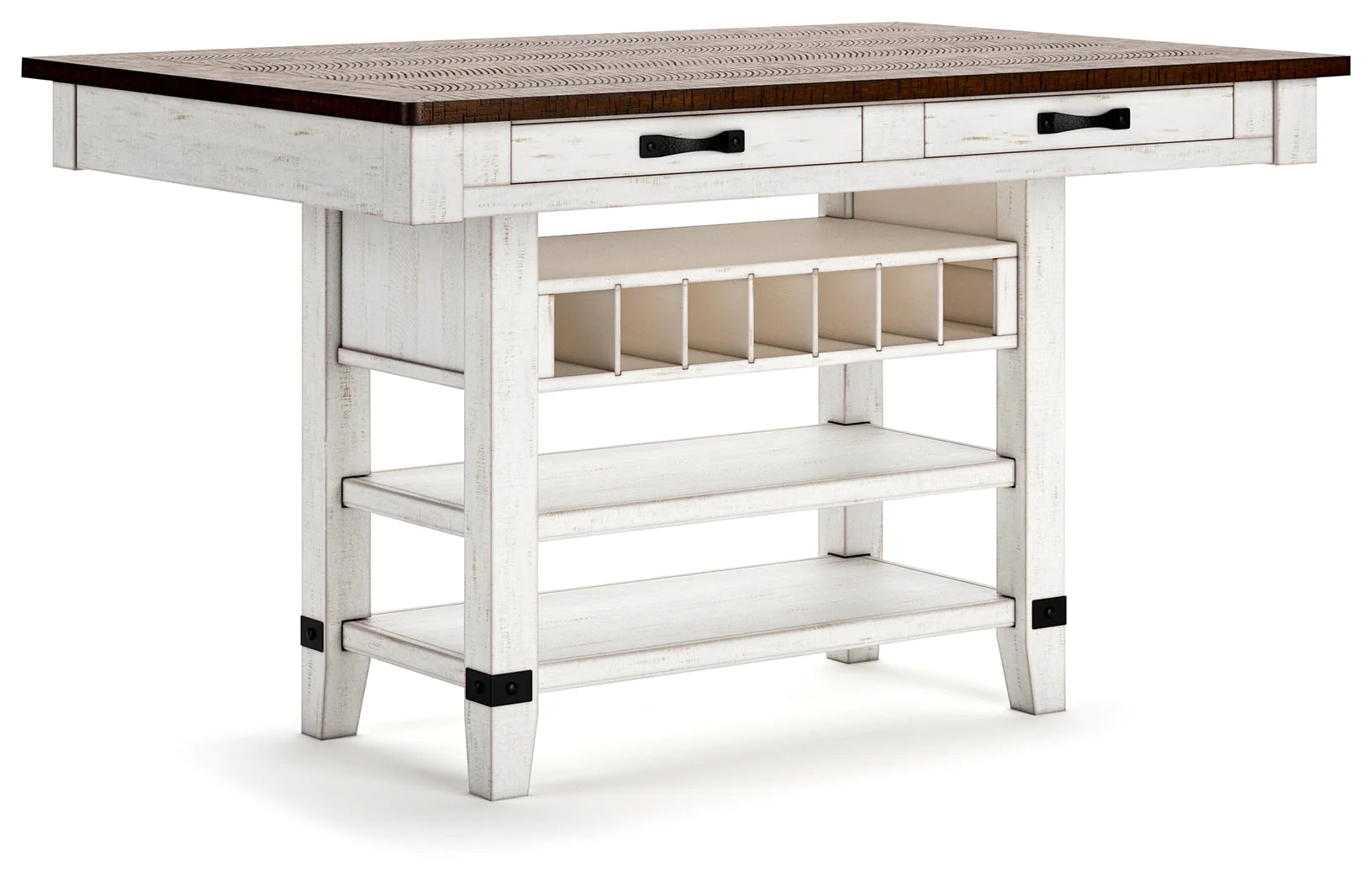 Valebeck White/Brown Counter Height Storage Dining Table
