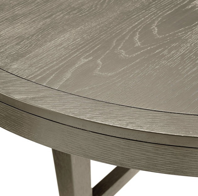 Versailles Contemporary round dining table set in grey