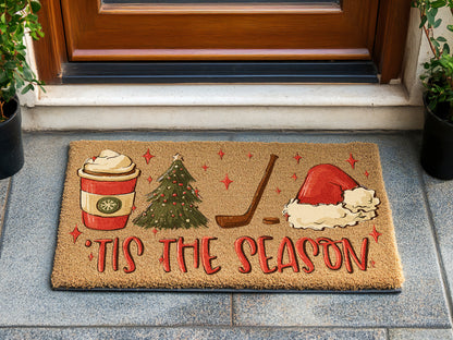 Christmas Hockey Season Doormat