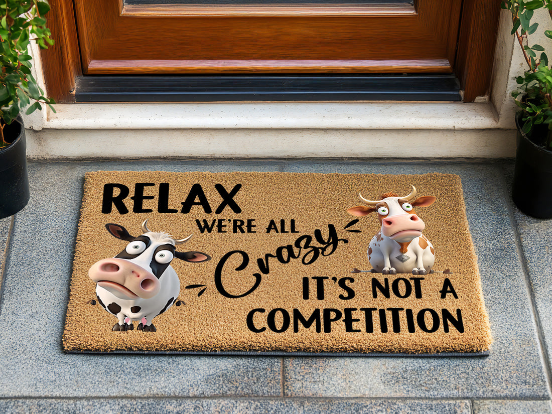 Crazy Cows Farmhouse Doormat
