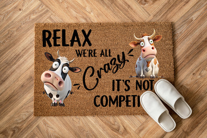 Crazy Cows Farmhouse Doormat