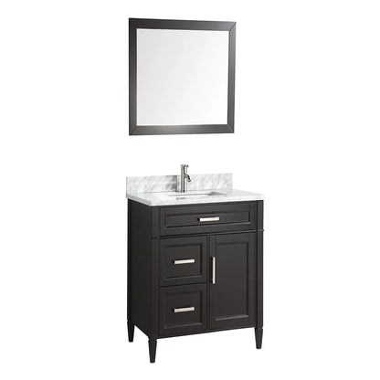 36 in. Single Sink Bathroom Vanity Set in Espresso,Carrara Marble Stone Top - Decohub Home