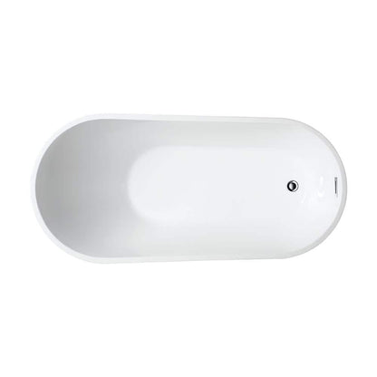 Bourges 55 in. x 28.3 in. Soaking Bathtub with Left Drain in White/Polished Chrome