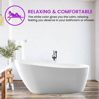 Bourges 55 in. x 28.3 in. Soaking Bathtub with Left Drain in White/Polished Chrome