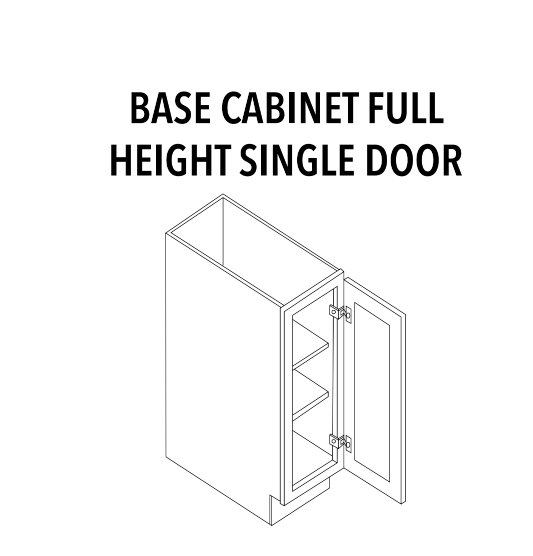 Base Cabinet Full Height — Single Door — product illustration