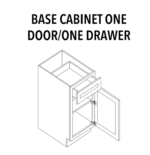 Base Cabinet — One Door, One Drawer — product illustration