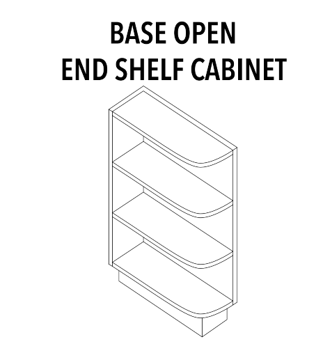 Base Open End Shelf Cabinet — product illustration