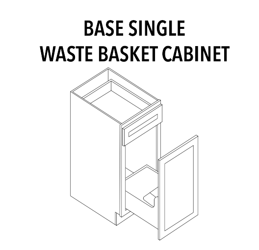 Base Single Waste Basket Cabinet — product illustration