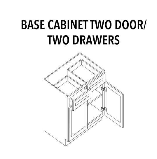 Base Cabinet — Two Doors, Two Drawers — product illustration
