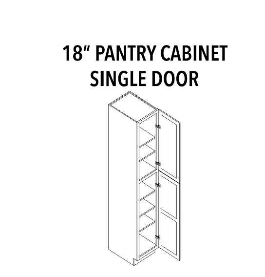 18 in Pantry Cabinet — Single Door — product illustration