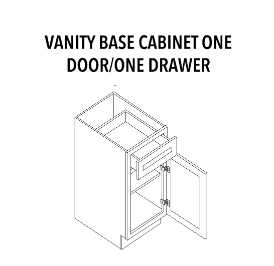 Vanity Base — One Door, One Drawer — product illustration