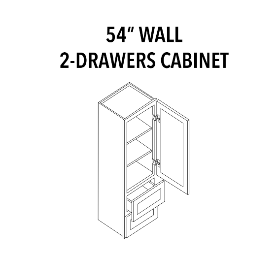 54 in Wall Two-Drawer Cabinet — product illustration