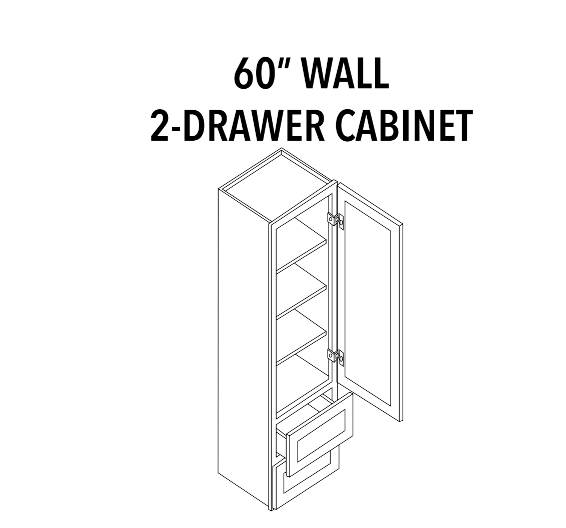 60 in Wall Two-Drawer Cabinet — product illustration