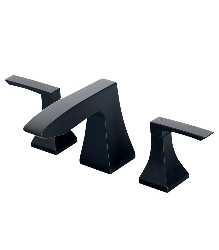 Widespread Bathroom Faucet with Pop-up Drain in Matte Black