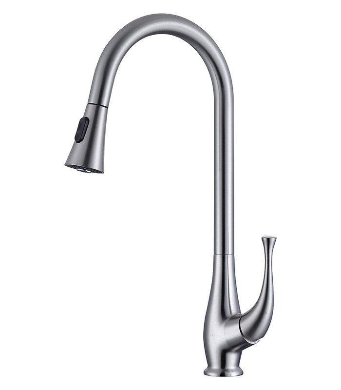 Pull Down Kitchen Faucet in Brushed Nickel with Touch Activation