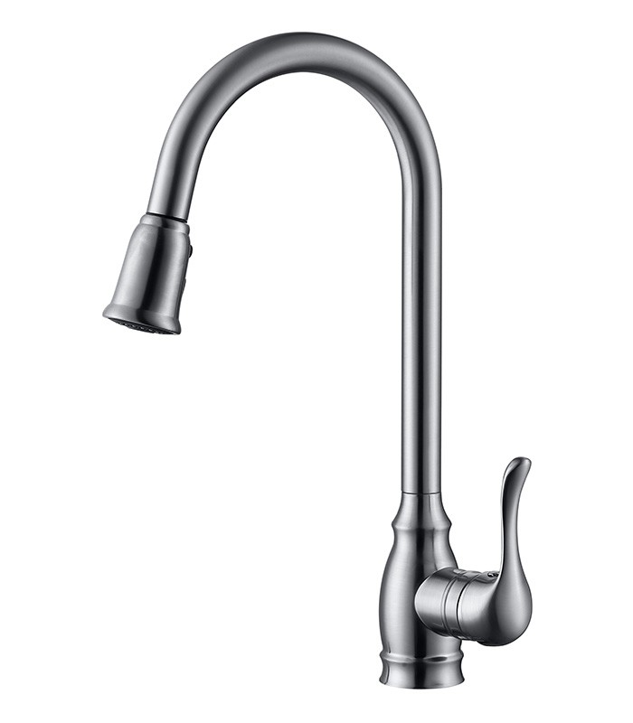 Pull Down Kitchen Faucet in Brushed Nickel with Touch Activation