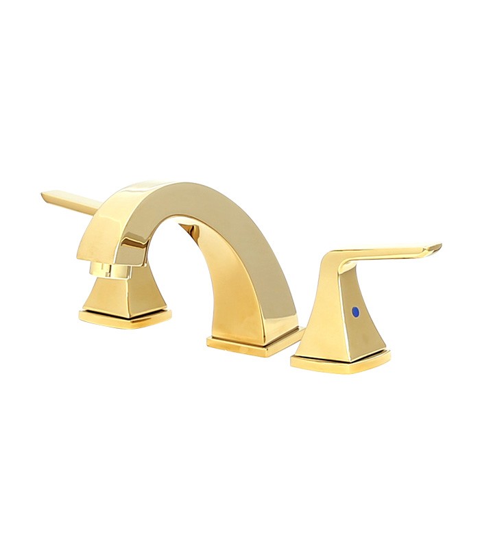 Widespread Bathroom Faucet with Pop-up Drain in Gold