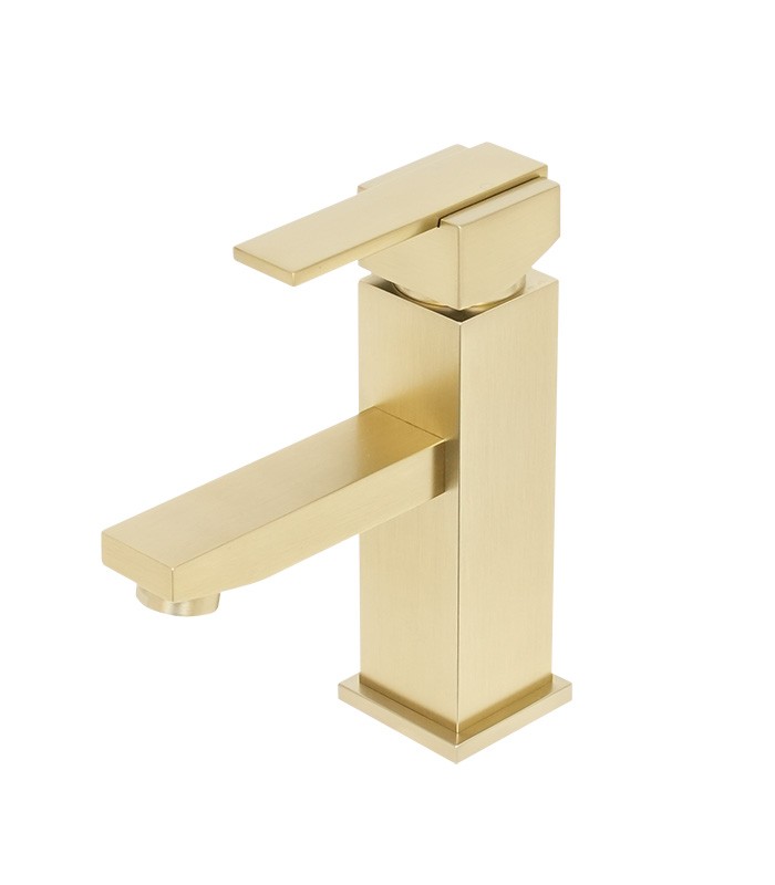 Single Hole Bathroom Faucet in Brushed Gold