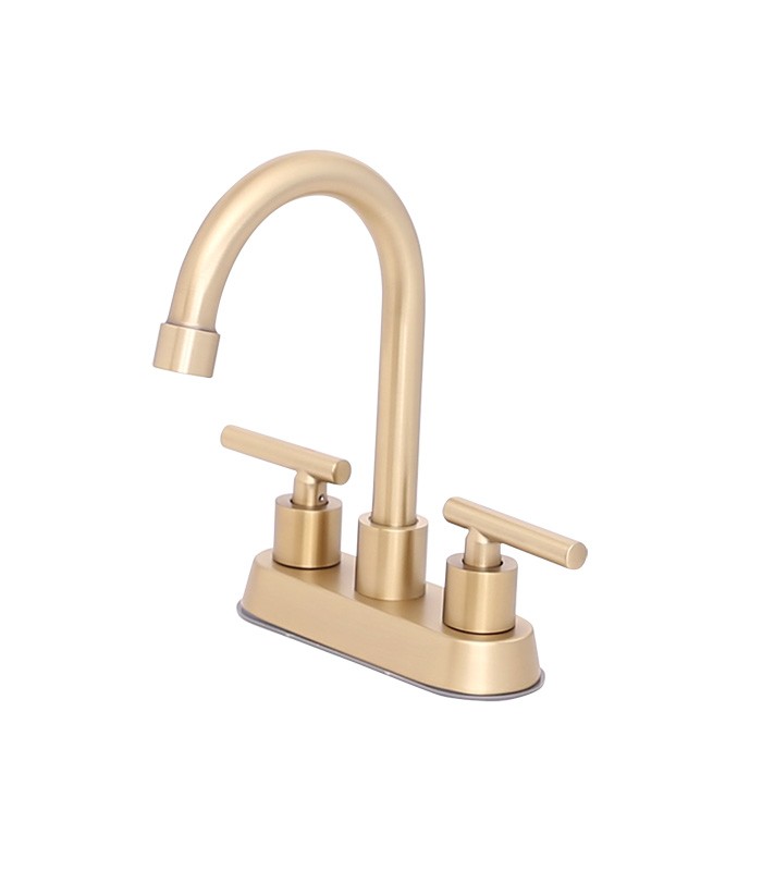 Centerset Bathroom Faucet in Brushed Gold