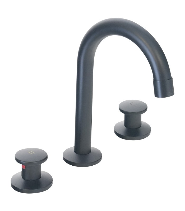 Widespread Bathroom Faucet with Pop-up Drain in Matte Black