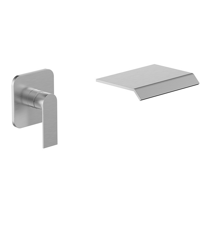 Wall-mount Bathroom Faucet in Brushed Nickel