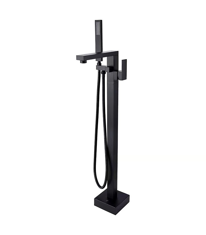 Freestanding Tub Faucet with Handheld Shower in Matte Black