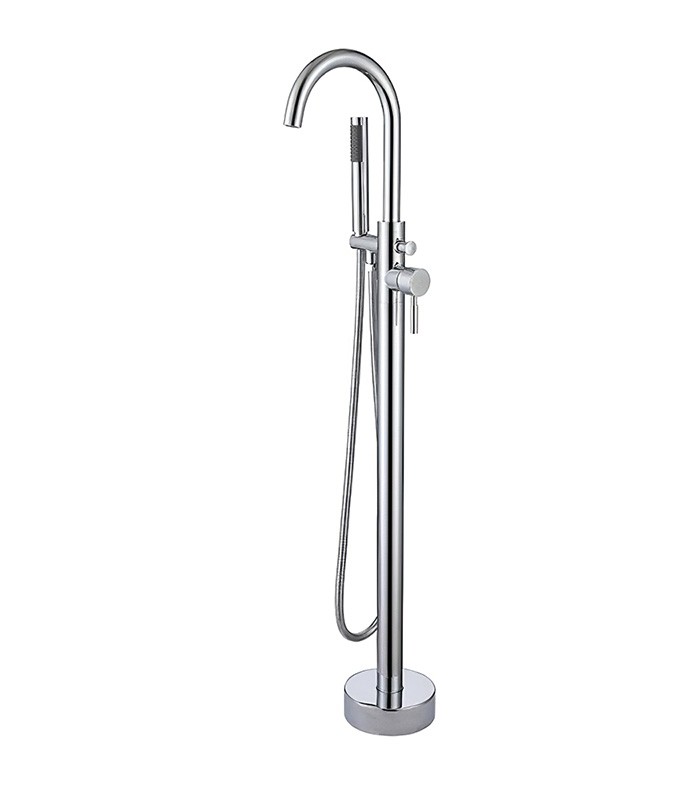 Freestanding Tub Faucet with Handheld Shower in Chrome