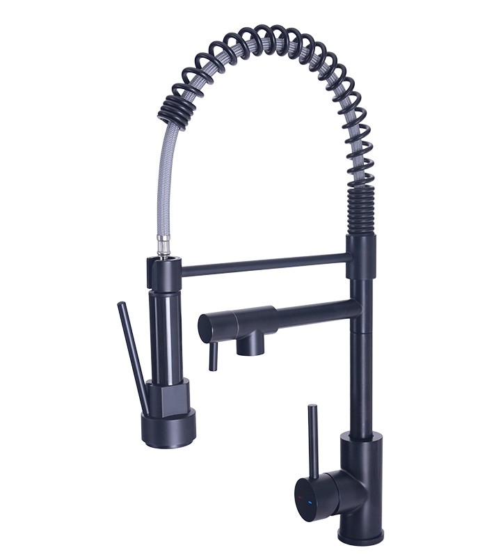 Pull Down Kitchen Faucet in Matte Black