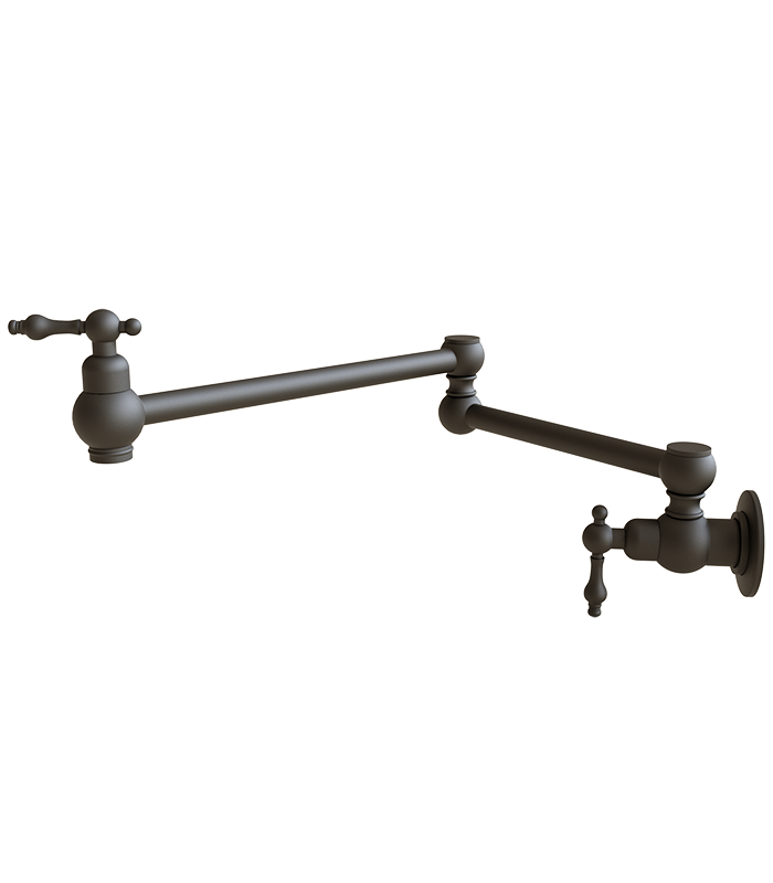 Folding Double Jointed Swing Arm Sink Faucet in Matte Black