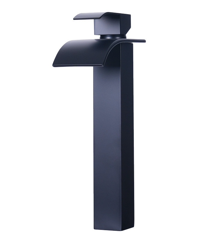 Single Hole Vessel Bathroom Faucet in Black