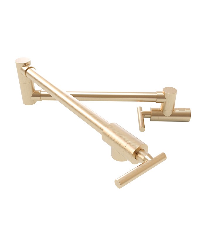 Pot Filler Folding Kitchen Faucet Brushed Gold