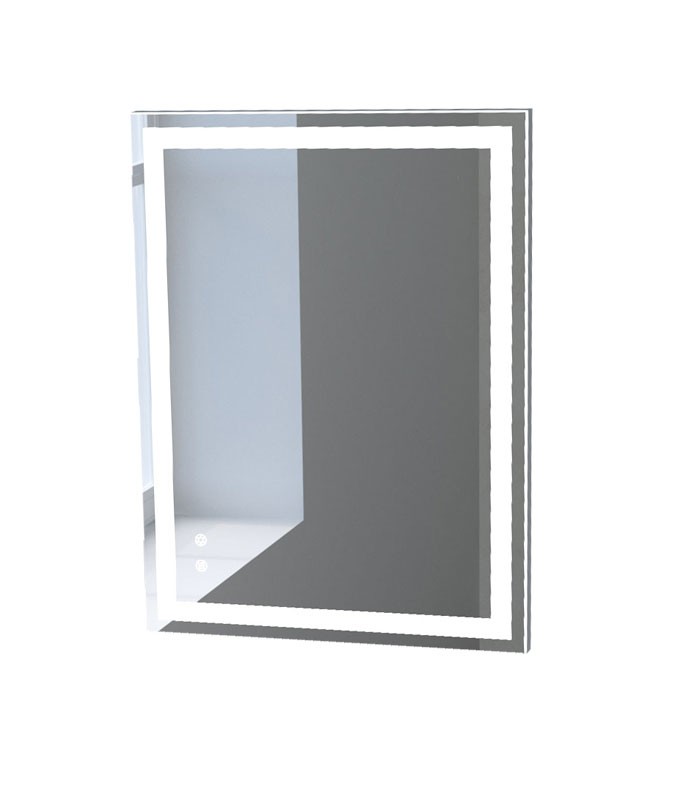 LED Rectangular Frameless Bathroom Wall Mirror with Touch Sensor Anti-Fog