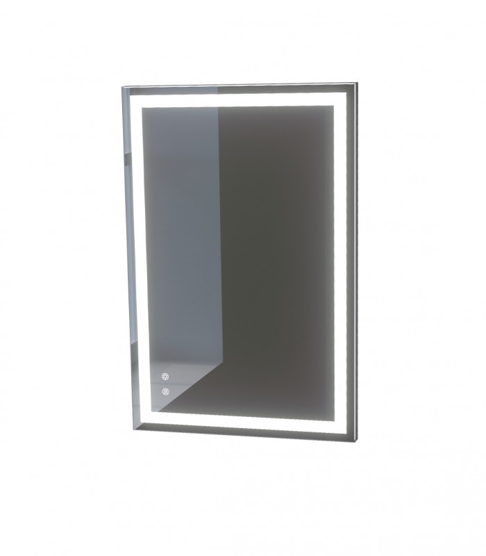 LED Rectangular Frameless Bathroom Wall Mirror with Touch Sensor Anti-Fog