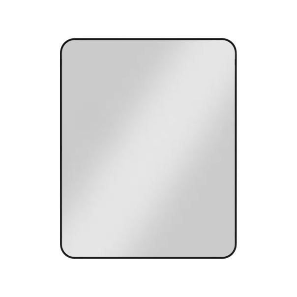 24 × 30 in Rounded Rectangle Metal-Frame Wall Mirror — Matte Black shown