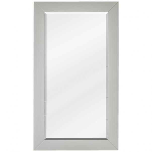 16 × 28 in Mitered-Frame Beveled Wall Mirror — Grey shown