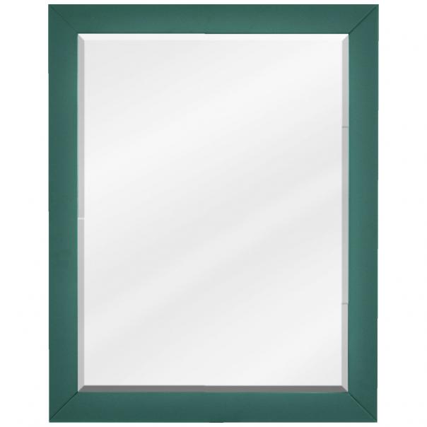 22 × 28 in Mitered-Frame Beveled Wall Mirror — Forest Green shown