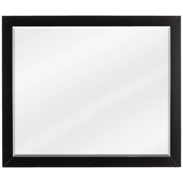 33 × 28 in Mitered-Frame Beveled Wall Mirror — Black shown