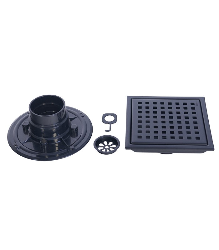 Square Shower Drain with Removable Pattern Grate