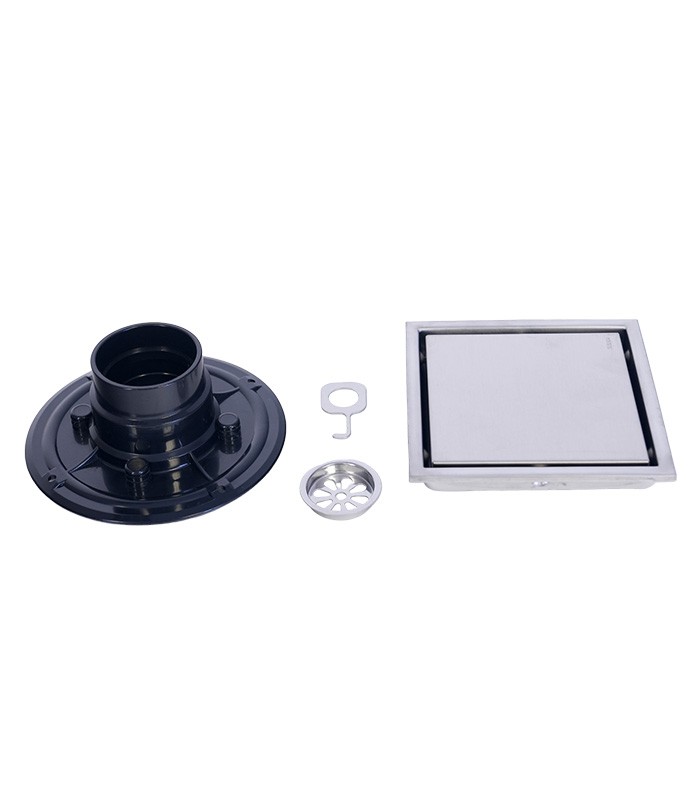 Square Shower Drain with Removable Pattern Grate