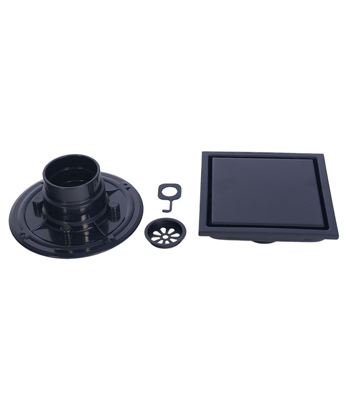 Square Shower Drain with Removable Pattern Grate