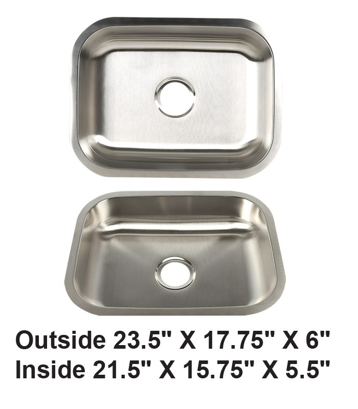 Undermount Single Bowl Stainless Steel ADA Sink