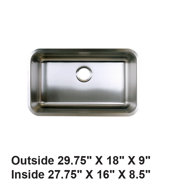 Undermount Single Bowl Stainless Steel Sink