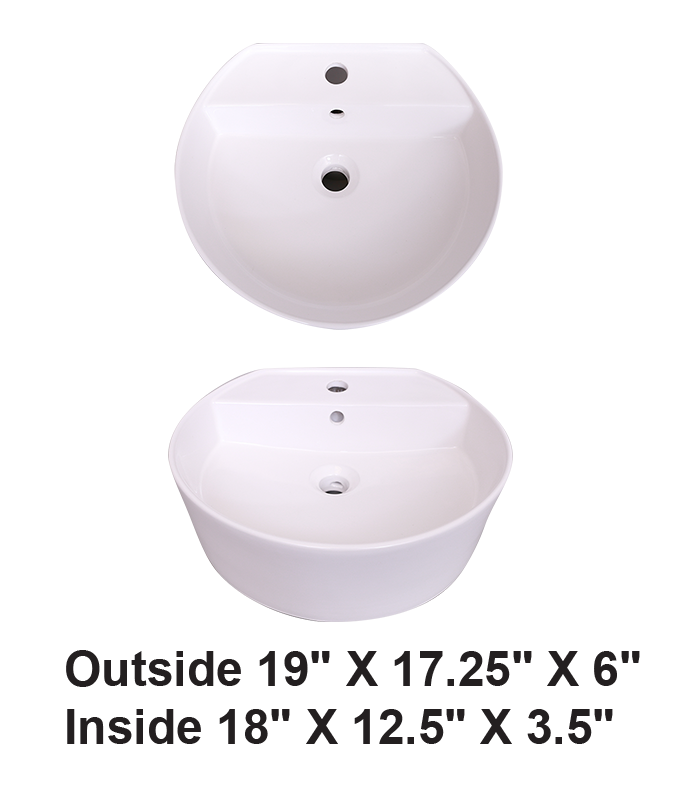 Above Counter Ceramic Sink White
