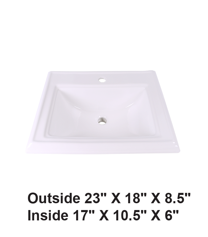 Drop-in Ceramic Sink White
