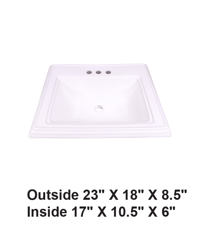 Drop-in Ceramic Sink White