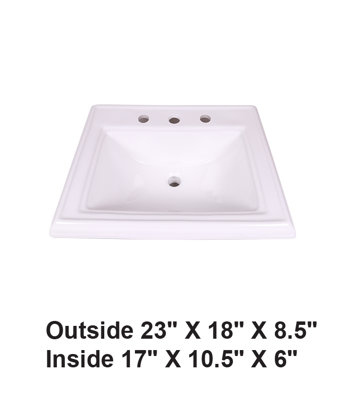 Drop-in Ceramic Sink White
