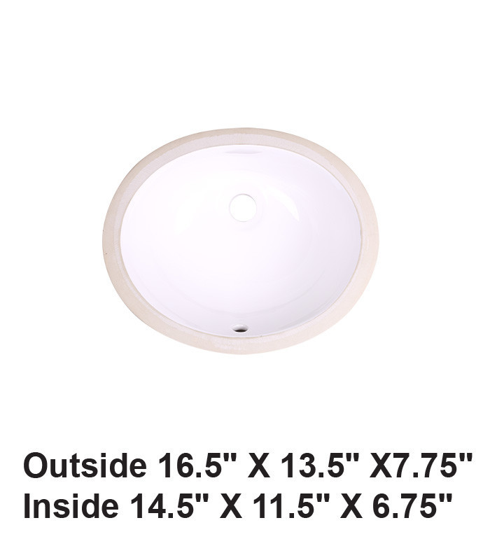 Undermount Oval Ceramic Sink White