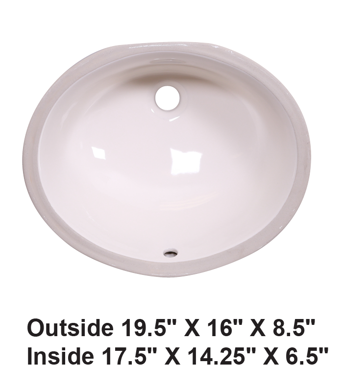Undermount Oval Ceramic Sink Bisque