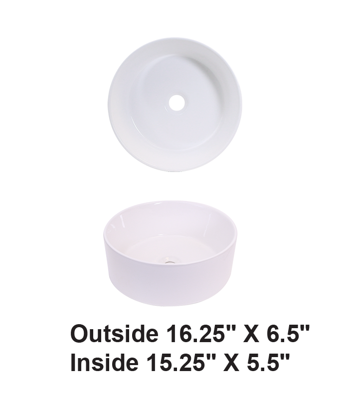 Above Counter Ceramic Sink White